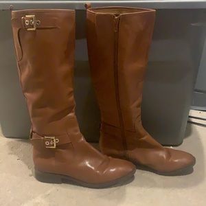 Nine West size 8 brown calve high boots.